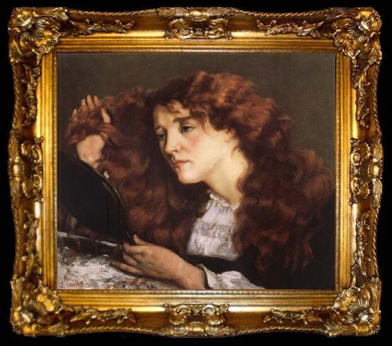 framed  Gustave Courbet Portrait de JO.La Belle Irlandaise, ta009-2